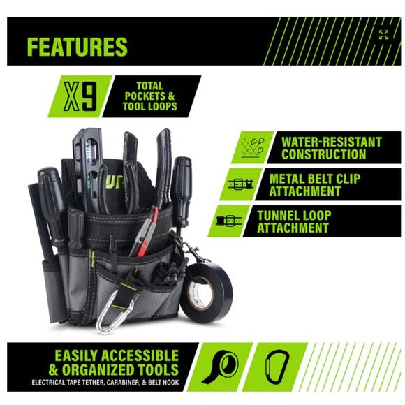 NEW AWP 1LP-72489-5-1L-23021-3 Handyman Tool Belt Plus Electrician Belt - Picture 3 of 4